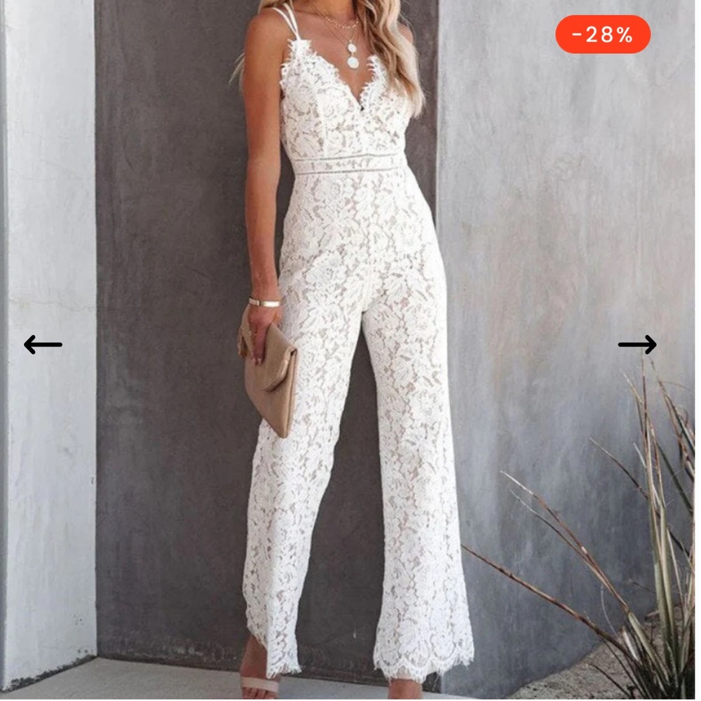 NWOT white lace jumpsuit
